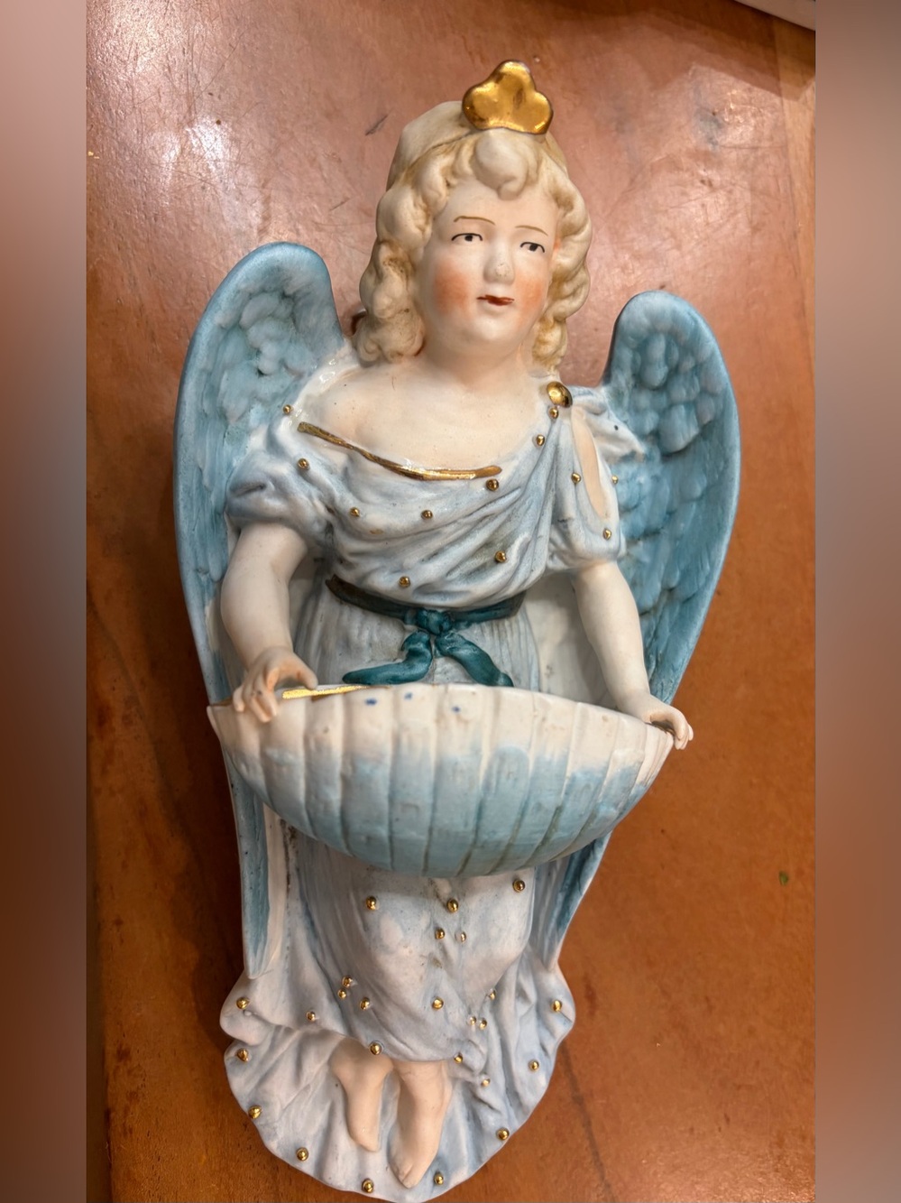 Porcelain Angel Holy Water Font Vintage